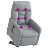 vidaXL Fauteuil inclinable de massage &eacute;lectrique Gris clair Tissu