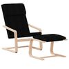 vidaXL Chaise de relaxation avec repose-pied Noir Tissu