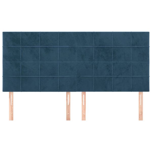 vidaXL T&ecirc;te de lit Bleu fonc&eacute; 180 x 5 x 118/128 cm Velours