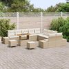 vidaXL Ensemble de canap&eacute; de jardin 13 pcs Beige polyrotin