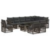 vidaXL Ensemble de canap&eacute; de jardin 11 pc Gris polyrotin