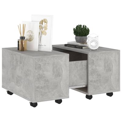 vidaXL Table basse gris béton 60x60x38 cm bois d'ingénierie