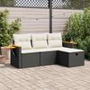 vidaXL Salon de jardin 4 pcs avec coussins noir r&eacute;sine tress&eacute;e