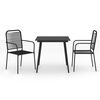 vidaXL Ensemble &agrave; manger de jardin 3 pcs Corde en coton et acier Noir