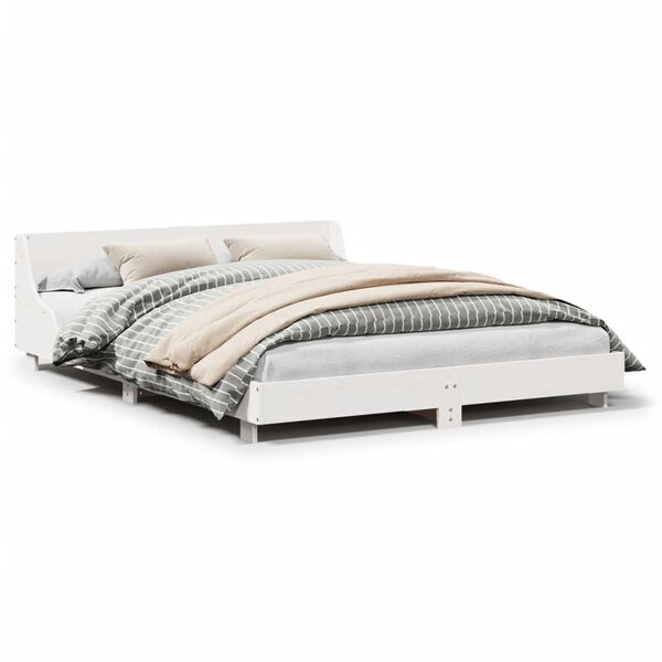 vidaXL Cadre de lit sans matelas blanc 120x200 cm bois de pin massif
