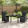 vidaXL Ensemble de salle &agrave; manger pour jardin 3 pcs Noir polyrotin
