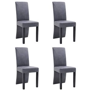 vidaXL Chaises &agrave; manger lot de 4 gris similicuir daim