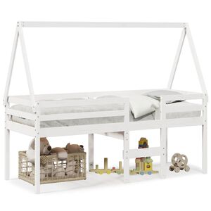 vidaXL Lit haut sans matelas blanc 90x190 cm bois de pin massif