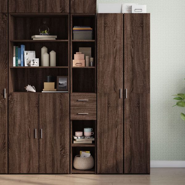 vidaXL Buffet haut ch&ecirc;ne marron 30x42,5x185 cm bois d'ing&eacute;nierie