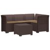 vidaXL Canap&eacute; de jardin 4 places avec coussins style rotin PP Marron