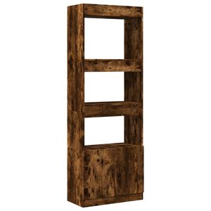 vidaXL Buffet haut 63x33x180 cm ch&ecirc;ne fum&eacute; bois d'ing&eacute;nierie