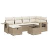 vidaXL Salon de jardin avec coussins 7 pcs beige r&eacute;sine tress&eacute;e