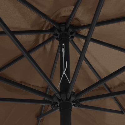 vidaXL Parasol d'extérieur avec mât en métal 400 cm Taupe
