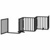 vidaXL Barrière pour chien porte pliable 9 panneaux noir bois peuplier