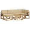 vidaXL Ensemble de canap&eacute;s d'ext&eacute;rieur 7 pc Blanc et Beige