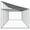 vidaXL Cage pour chien avec toit et porte gris 12x2x2m acier galvanis&eacute;