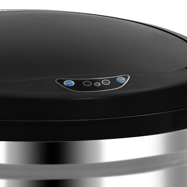 MONZANA® Poubelle Automatique Acier Inoxydable 40L Capteur Mouvement Imperméable Affichage LED Câble USB Poubelle De Cuisine Argent - Maison