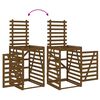 vidaXL Abri pour poubelle sur roulettes marron miel bois massif de pin