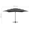 vidaXL Parasol de jardin &agrave; 4 niveaux avec m&acirc;t en aluminium anthracite