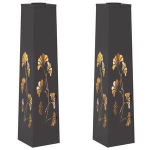 vidaXL Lumi&egrave;re de chemin LED solaire 2 pcs Noir Acier lamin&eacute; &agrave; froid