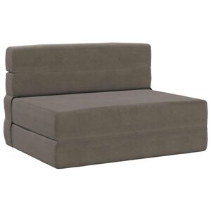vidaXL Canap&eacute;-lit pliable Gris clair 70 x 72 x 60 cm Tissu