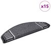vidaXL Tapis d'escalier auto-adh&eacute;sifs 15 pcs Anthracite 65 x 21 x 4 cm