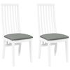 vidaXL Chaises à manger coussins 2 pcs blanc bois massif caoutchouc
