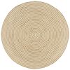 vidaXL Tapis fait &agrave; la main Jute avec design de spirale Blanc 120 cm