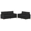 vidaXL Ensemble de Canap&eacute;s 2 pc Noir Tissu