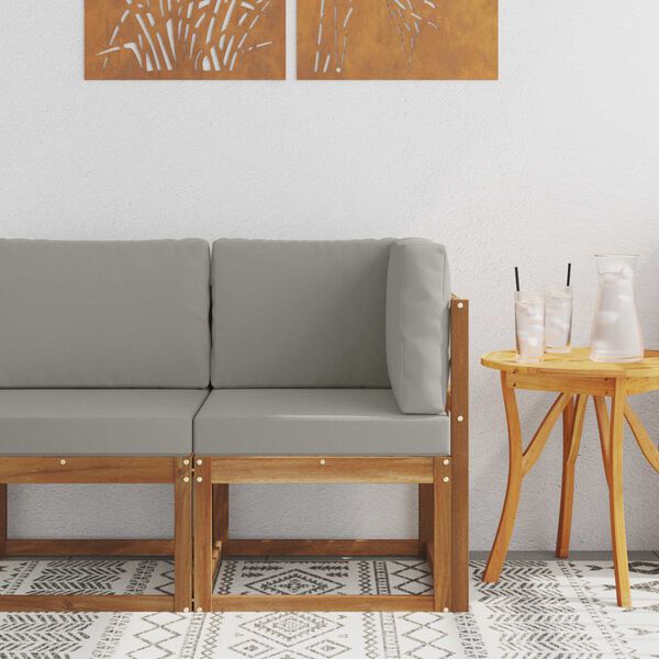 vidaXL Canap&eacute; d'angle ext&eacute;rieur Bois d'Acacia Massif