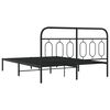 vidaXL Cadre de lit métal sans matelas avec tête de lit noir 135x190cm