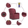 vidaXL Fauteuil de massage inclinable électrique Rouge bordeaux Tissu