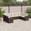 vidaXL Salon de jardin avec coussins 9 pcs marron r&eacute;sine tress&eacute;e