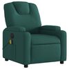 vidaXL Fauteuil de massage inclinable &eacute;lectrique Vert fonc&eacute; Tissu