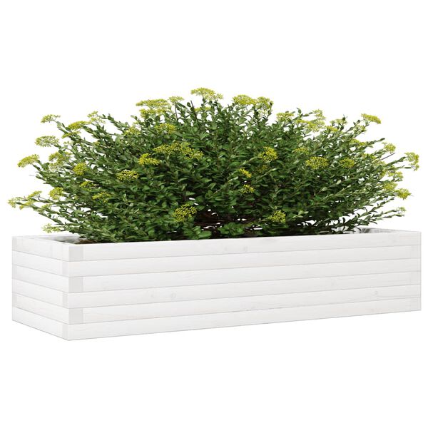 vidaXL Jardini&egrave;re blanc 110x40x23 cm bois de pin massif