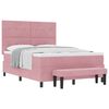 vidaXL Lit &agrave; ressorts avec coussin Rose 190 x 140 cm Velours