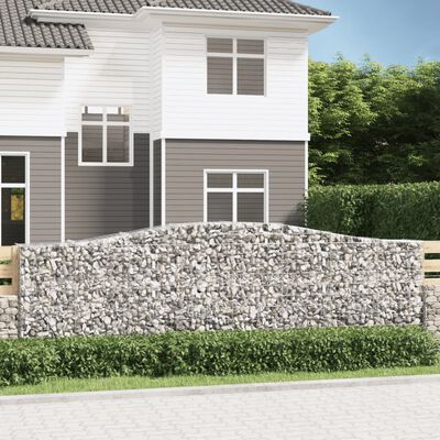 vidaXL Paniers à gabions arqués 2 pcs 400x50x120/140 cm Fer galvanisé