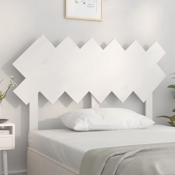 vidaXL T&ecirc;te de lit Blanc 122,5x3x80,5 cm Bois massif de pin