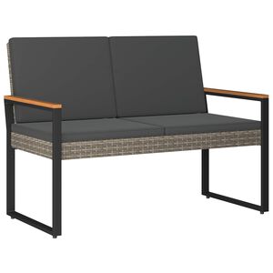 vidaXL Banc ext&eacute;rieur Gris et Gris fonc&eacute; 107 x 61 x 80 cm polyrotin
