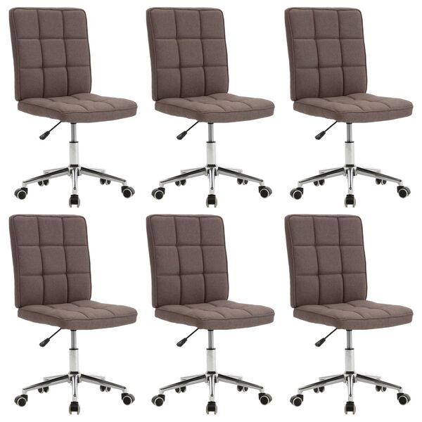 vidaXL Chaises &agrave; manger lot de 6 taupe tissu