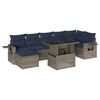 vidaXL Ensemble de canap&eacute; de jardin 8 pcs avec coussins gris r&eacute;sine tress&eacute;e
