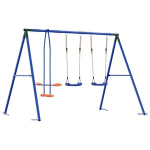 vidaXL Ensemble de balan&ccedil;oires d'ext&eacute;rieur Multicolore Acier et PE