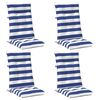 vidaXL Coussin d'ext&eacute;rieur 4 pc Tissu Bleu et Blanc 120 x 50 x 7 cm