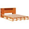 vidaXL Lit biblioth&egrave;que sans matelas cire marron 160x200cm bois massif