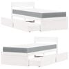 vidaXL Lit avec tiroirs et matelas blanc 100x200 cm bois massif de pin