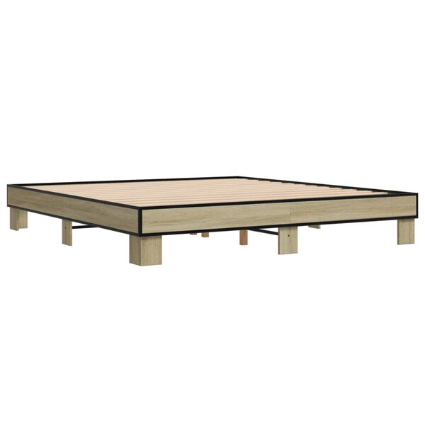 vidaXL Cadre de lit sans matelas ch&ecirc;ne sonoma 180x200 cm