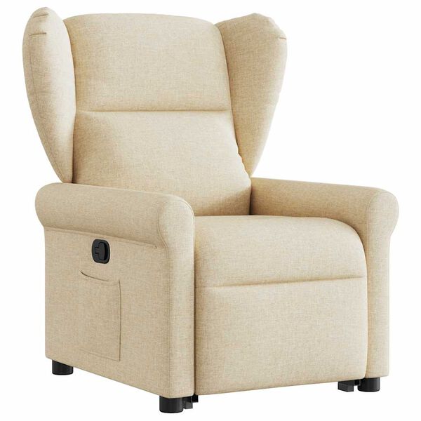 vidaXL Fauteuil inclinable Cr&egrave;me Tissu