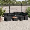 vidaXL Salon de jardin 10 pcs avec coussins noir r&eacute;sine tress&eacute;e