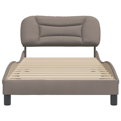 vidaXL Cadre de lit sans matelas taupe 100x200 cm tissu