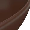 vidaXL Lavabo ovale de luxe Marron fonc&eacute; mat 40x33 cm C&eacute;ramique